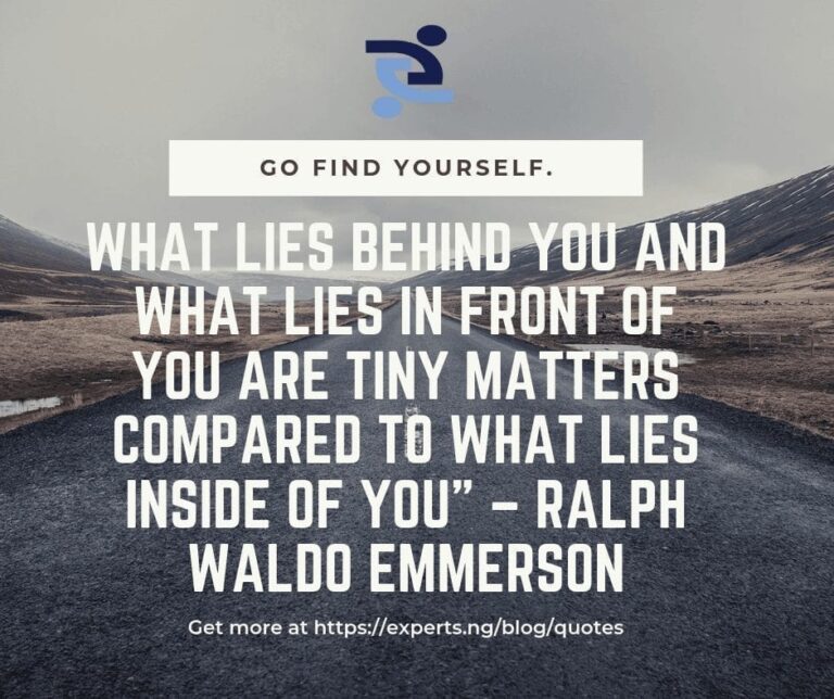Go find yourself