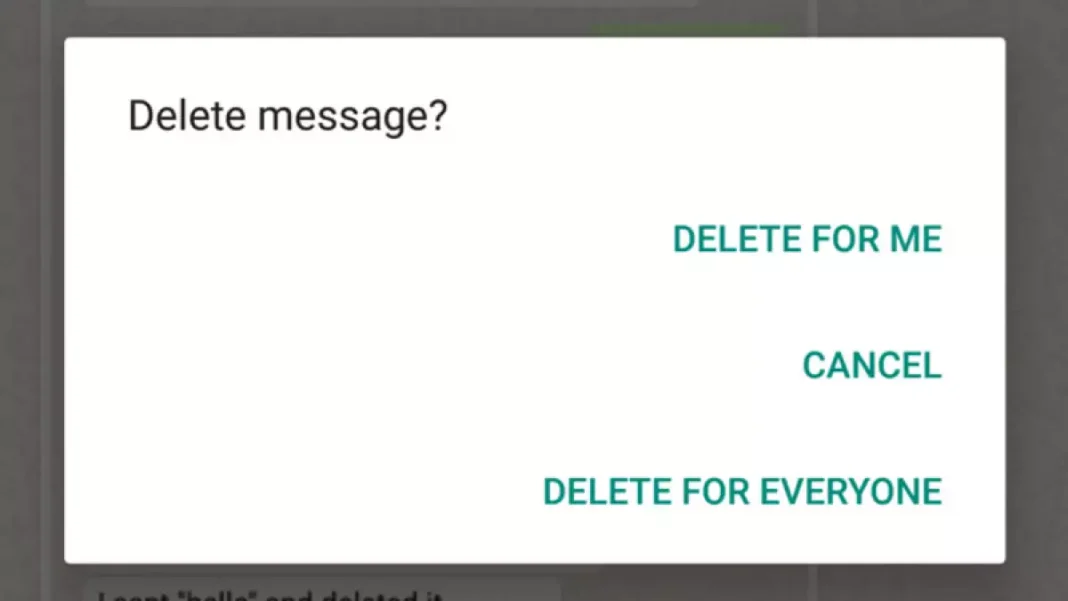 Whatsapp delete for everyone